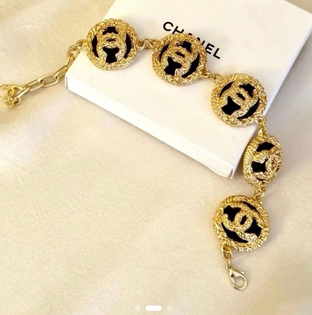 CHANEL Gold and Black Medallion Bracelet 💫GWP VIP💫